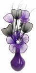 Purple Flourish Vase with Artificial Flowers – Stylish Decor