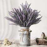 Purple Artificial Lavender in Decorative Metal Vase