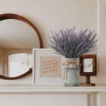 Purple Artificial Lavender in Decorative Metal Vase