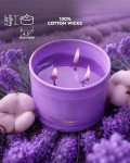 Large Lavender Soy Candles with 3 Wicks