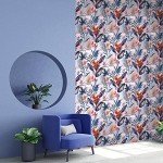 Lilac Tropical Floral Silver Wallpaper