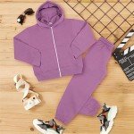 A2Z Lilac Tracksuit Set for Kids - Hoodie & Joggers