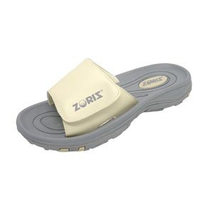 ZORIZ Golf Slides with Removable Spikes - Cream/Grey