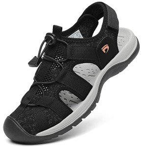 Dannto Women's Close Toe Sport Sandals - Black