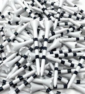 NorthPointe 100 Pack White Golf Tees with Stripes