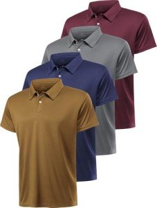 Men's Quick Dry Golf Polo Shirts - 4 Pack