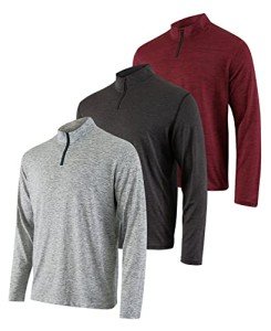 Men's Quarter Zip Pullover Golf Workout Shirt Set