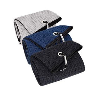 LUSTEMBER Large Microfiber Golf Towels - 3 Pack
