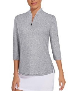 Koscacy Women’s UPF50+ Golf Pullover - Grey Large