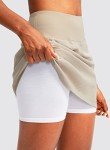 High Waisted Golf Skorts with 5 Pockets - Khaki
