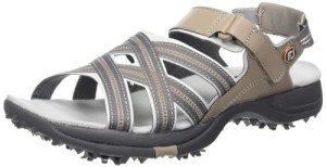 FootJoy Women's Golf Sandals, Tan/Light Grey, Size 10