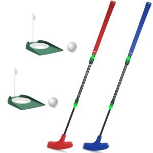 Dual Mini Golf Putters Set with Balls & Flags