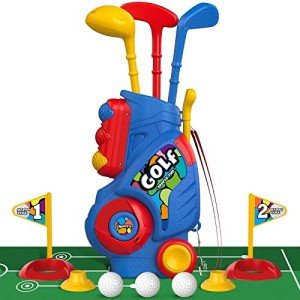 Toddler Golf Set with Putting Mat & Cart