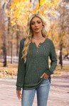 Stylish Women's Long Sleeve Henley Sweater Top