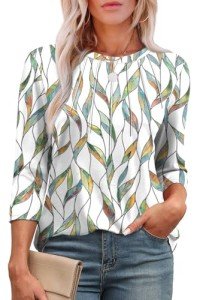 Women's Relaxed 3/4 Sleeve Tunic Shirt