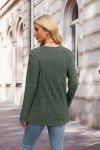 Stylish Women's Long Sleeve Henley Sweater Top
