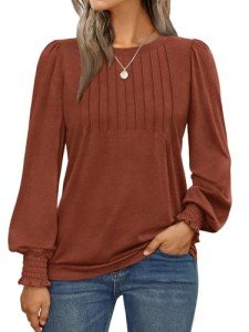 Plisse Langarm-Shirts für Damen - Business & Freizeit