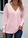 Cute V-Neck Loose Fit Summer Top for Women