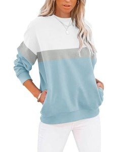 Cute Colorblock Long Sleeve Sweatshirt for Women