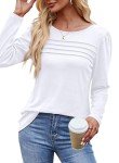 OFEEFAN Women's Long Sleeve Blouse - White, XXL