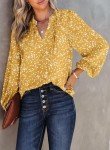 Alicia Floral V-Neck Long Sleeve Top for Women