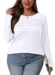 OFEEFAN Women's Long Sleeve Blouse - White, XXL