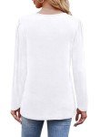 OFEEFAN Women's Long Sleeve Blouse - White, XXL
