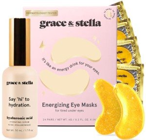 Gold Eye Mask & Hyaluronic Acid Serum Bundle