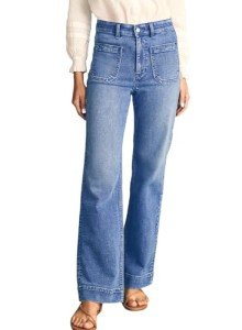 High Waist Wide Leg Bootcut Denim Jeans - Ashleigh Blue
