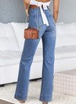 High Waist Wide Leg Bootcut Denim Jeans - Ashleigh Blue