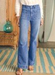 High Waist Wide Leg Bootcut Denim Jeans - Ashleigh Blue