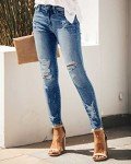 DGRPI Women’s High Waisted Distressed Skinny Jeans