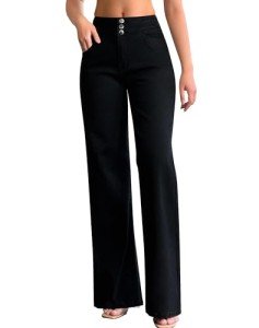 Wide Leg High Waisted Denim Pants for Women