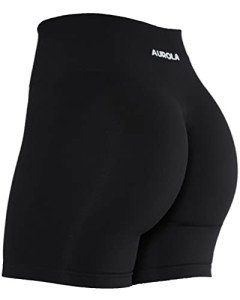 AURORA Women's Seamless Scrunch Gym Workout Shorts
