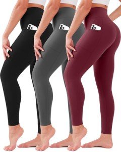 3 Pack High Waisted Tummy Control Yoga Leggings