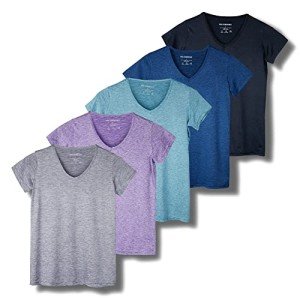 5-Pack Women's V-Neck Yoga & Active Tees