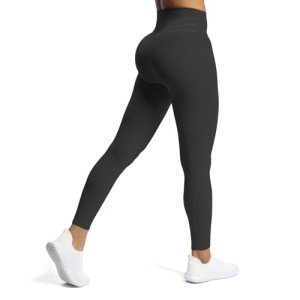 Aoxjox Women's High Waisted Yoga Leggings - Black