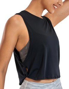 CRZ YOGA Women's Pima Cotton Cropped Tank Top