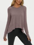 Trendy Long Sleeve Workout Crop Top for Women