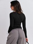 ANRABESS Women's Fitted Long Sleeve Crop Top
