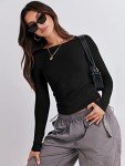 ANRABESS Women's Fitted Long Sleeve Crop Top