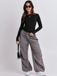 ANRABESS Women's Fitted Long Sleeve Crop Top