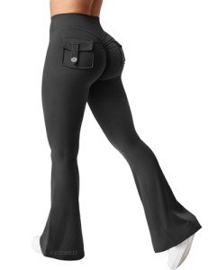 YEOREO Women's Butt Lifting Flare Leggings with Pockets