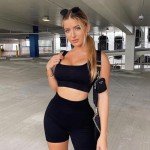 OIERD Women's 4 Piece Ribbed Workout Set