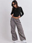 ANRABESS Women's Fitted Long Sleeve Crop Top