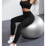 OIERD Women's 4 Piece Ribbed Workout Set