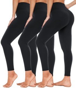 High Waisted Black Seamless Workout Leggings for Women