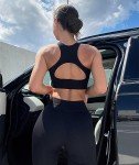 OQQ Women's High Waist Ribbed Yoga Leggings