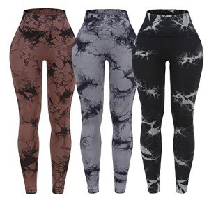 Tie Dye High Waisted Scrunch Butt Leggings - 3 Pack