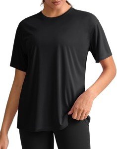 Women's Loose Fit Short Sleeve Workout Top - Black